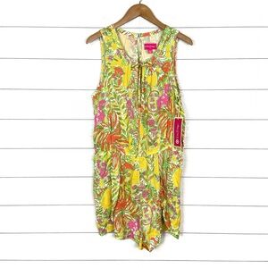 NWT LILLY PULITZER Target Challis Romper Happy Place XL Summer Comfy Lightweight